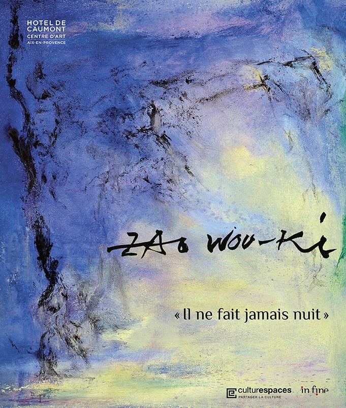 Zao Wou-Ki — « Il ne fait jamais nuit ». Couverture éditée par In Fine / Culturespaces, photogravure 20 Fois l'Ours.